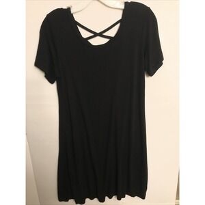 Olivia Rae Medium basic Black Knit short‎ sleeve dress